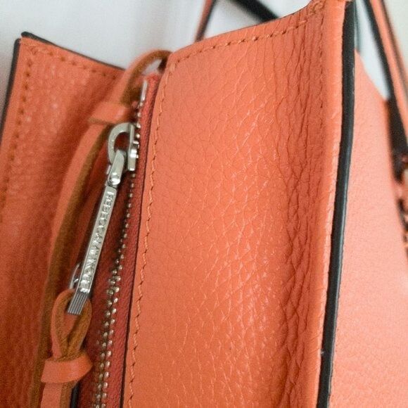 Rebecca Minkoff Side Zip Expandable Large Leather Tote in Flame NWT - Picture 8 of 14
